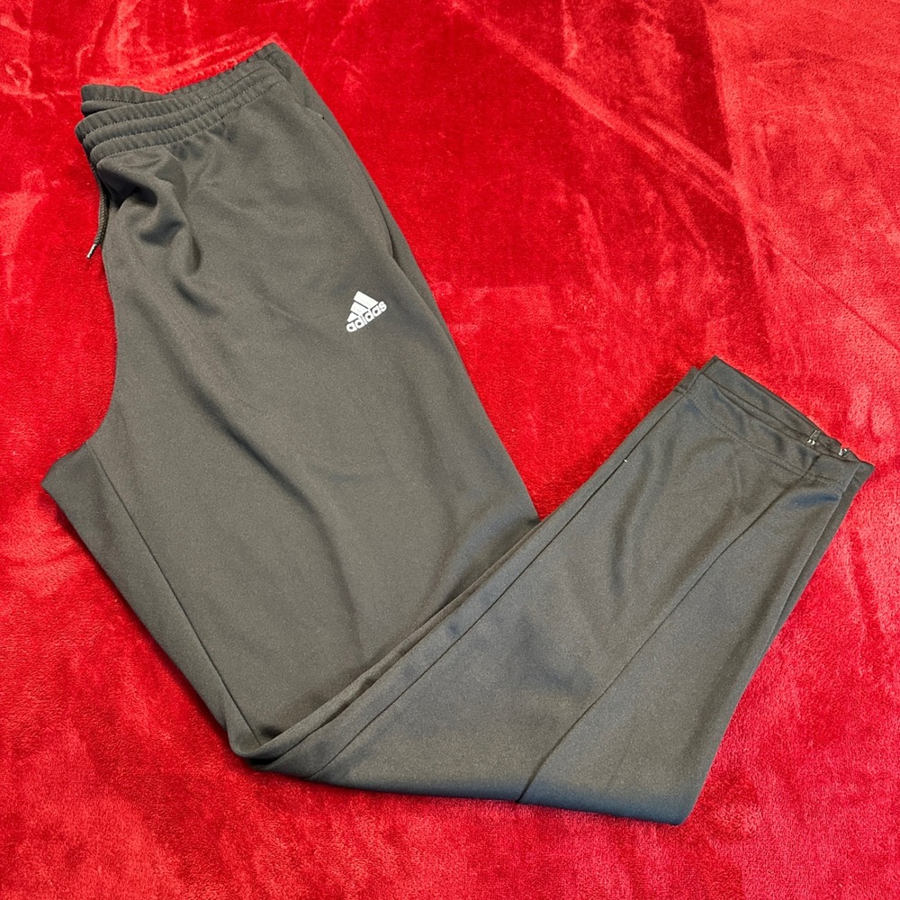 Adidas Climalite Mens XL Black Track Pants Zipper Pockets X28680 Tapered Joggers